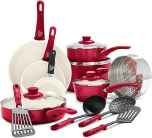 Greenlife 16-Piece Ceramic Nonstick Soft-Grip Cookware Set