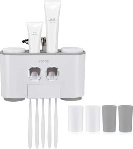 Automatic Toothpaste Dispenser and Toothbrush Holder Set