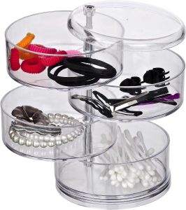 WENKO Transparent tower cosmetic organizer